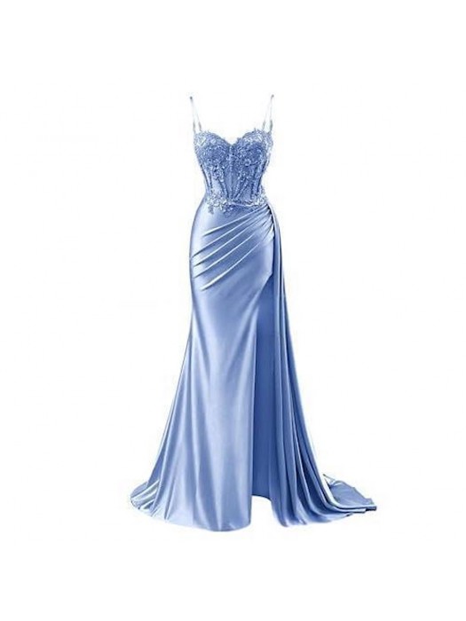 Vestito Donna Maxi Diciottesimo Festa Occasione Speciale Party Dress Azzurro 110551B
